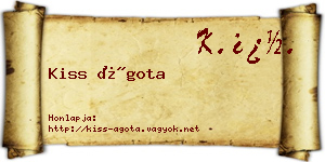 Kiss Ágota névjegykártya