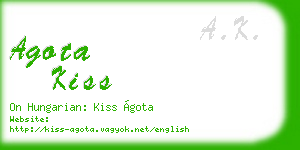 agota kiss business card