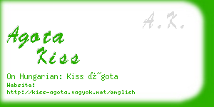 agota kiss business card